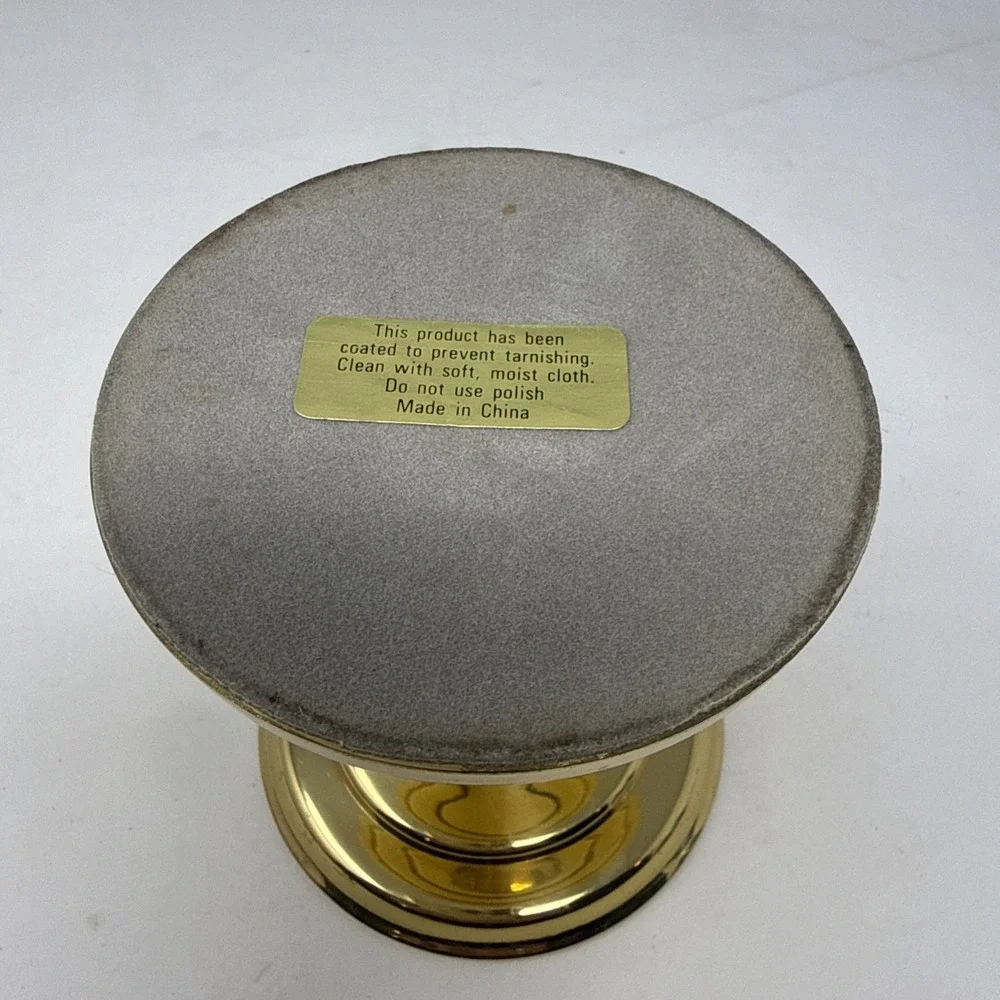 Vintage PartyLite 3.85 Inch Brass Pedestal Holder Pillar Candle Falmouth - Picture 7 of 7